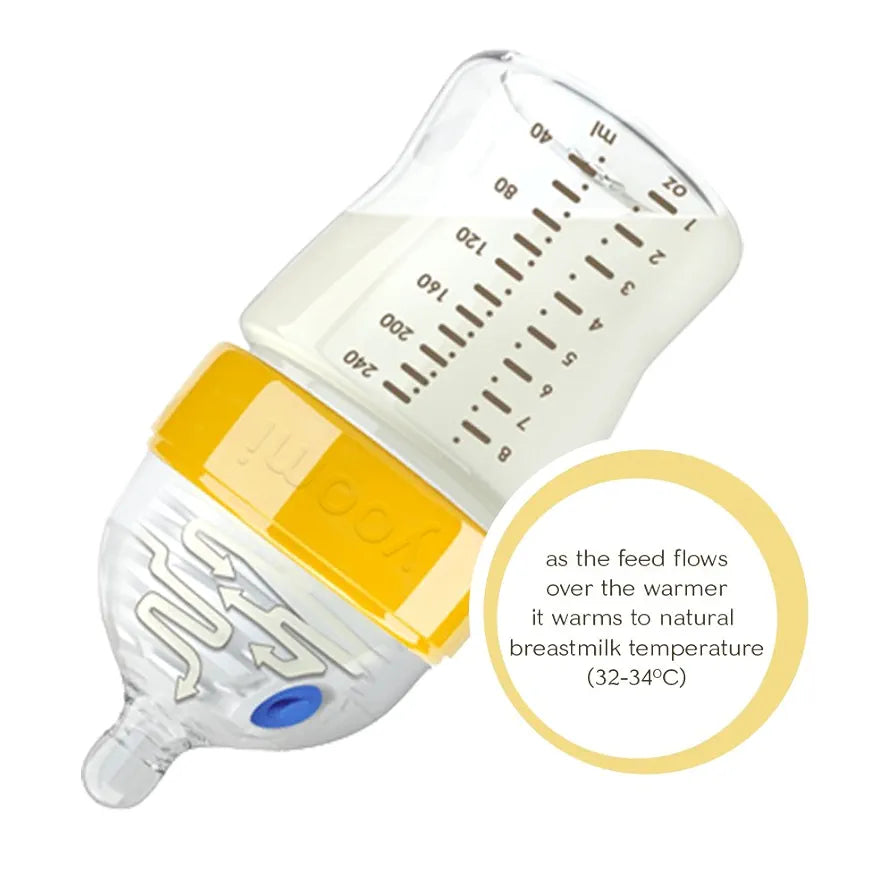 Yoomi 8oz Warmer Slow Flow Teat Pod Feeding Bottle