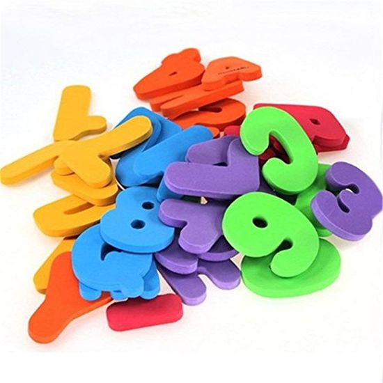Coles Foam letters and numbers.