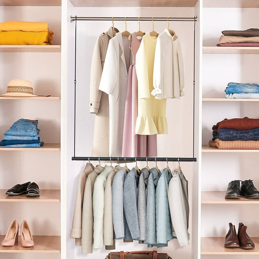 Easy brand adjustable hanging closet rod. (New)