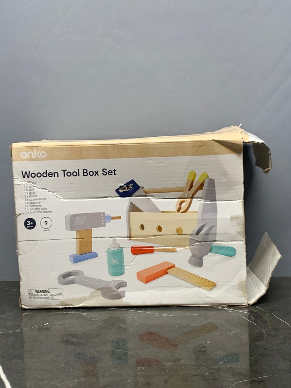 Anko Wooden Tool Box Set.