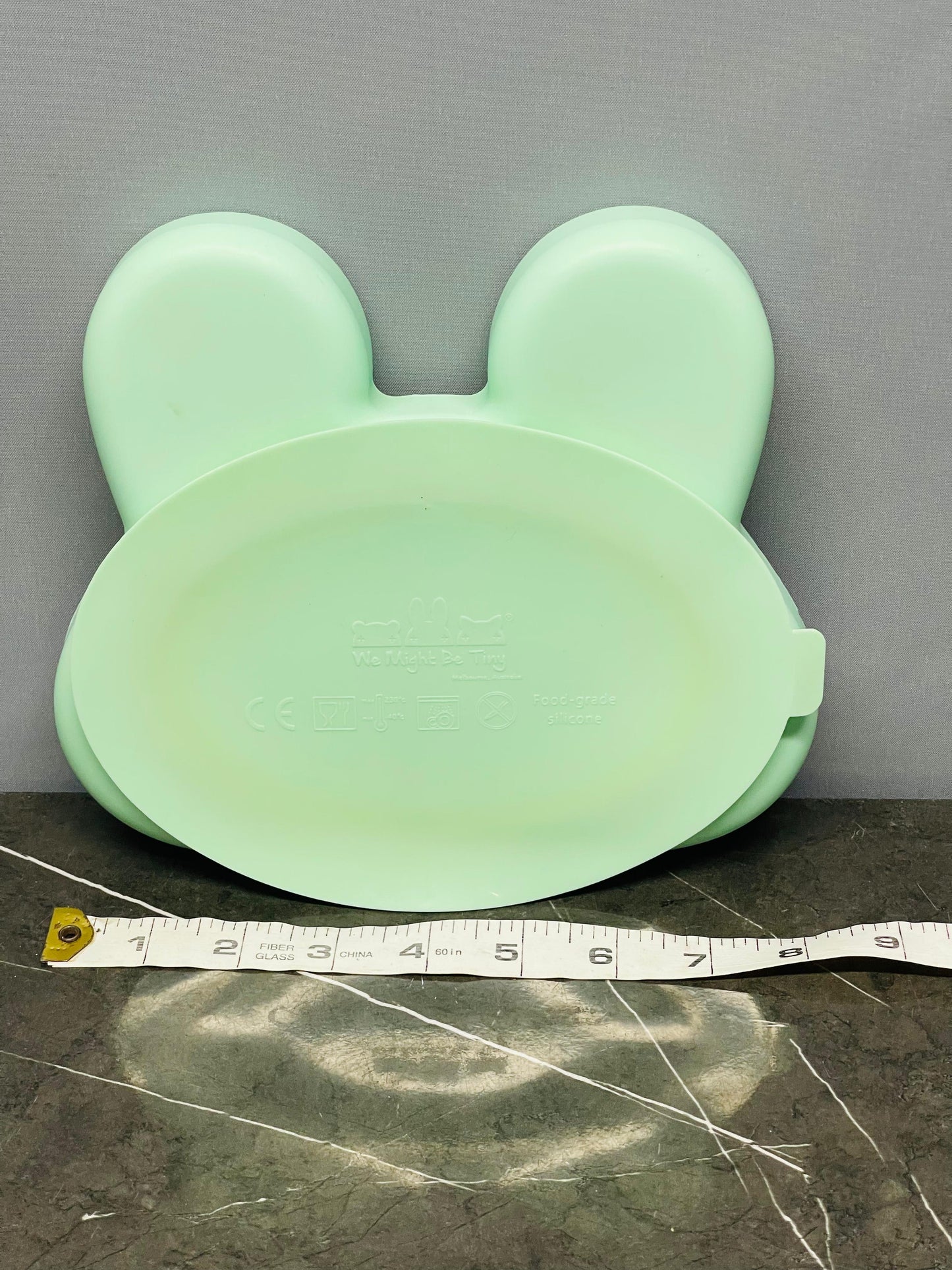 We Might Be Tiny Bunny Stickie Plate - Mint.