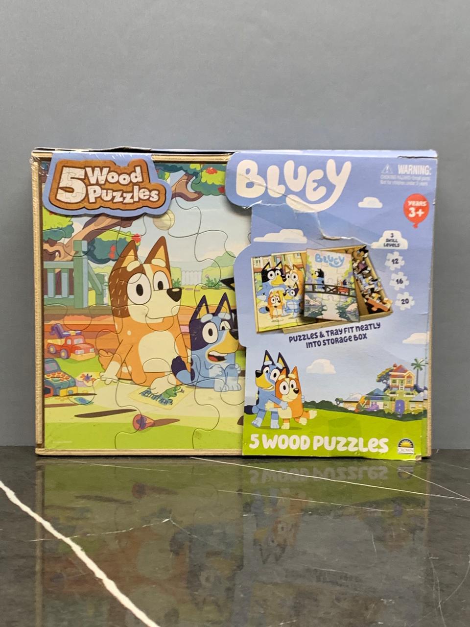 Bluey 5 Wood Puzzles Jigsaw Bundle with Tray. (055Aa) (New) (Rs 450 advance)