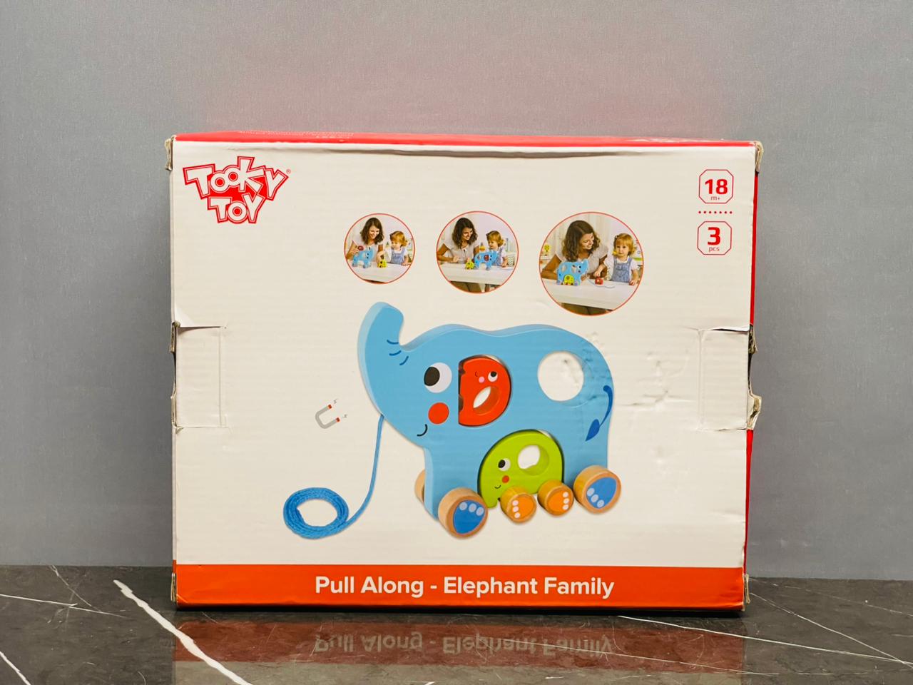 Tooky Toy Pull Along Elephant Family. (new)(Rs 400 advance)
