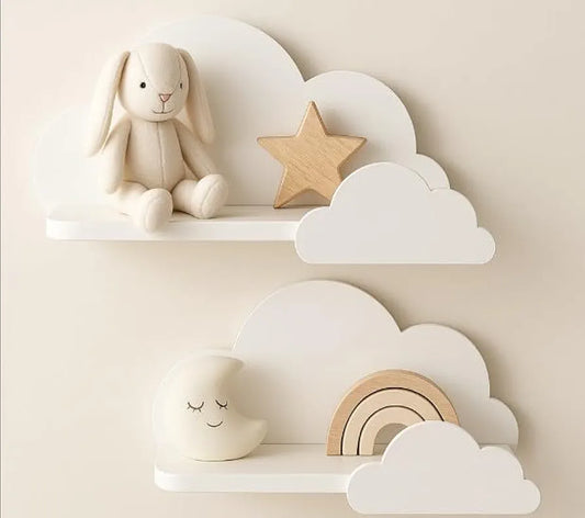 BugyBagy Cloud Wall Shelves. (9/10 condition) (500 advance)