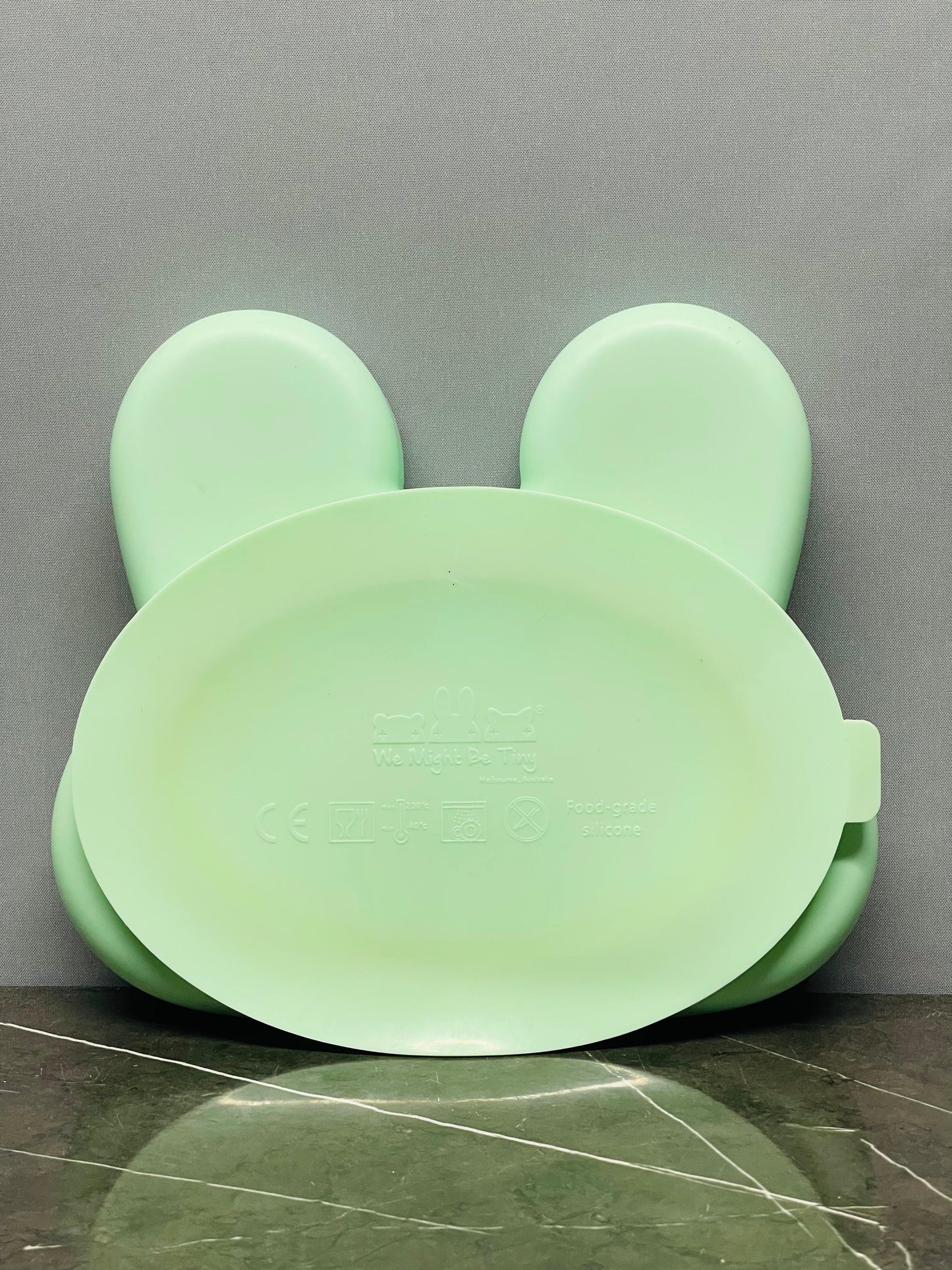 We Might Be Tiny Bunny Stickie Plate - Mint.