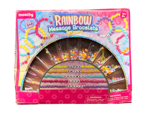 Moochy Rainbow Message Bracelets Kit. (Incomplete- 200 beads approx)