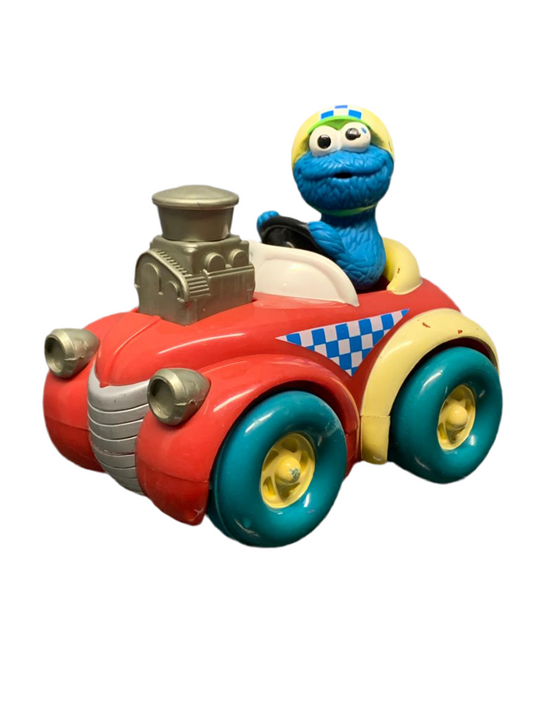 Vintage Cookie Monster Race Car Toy.