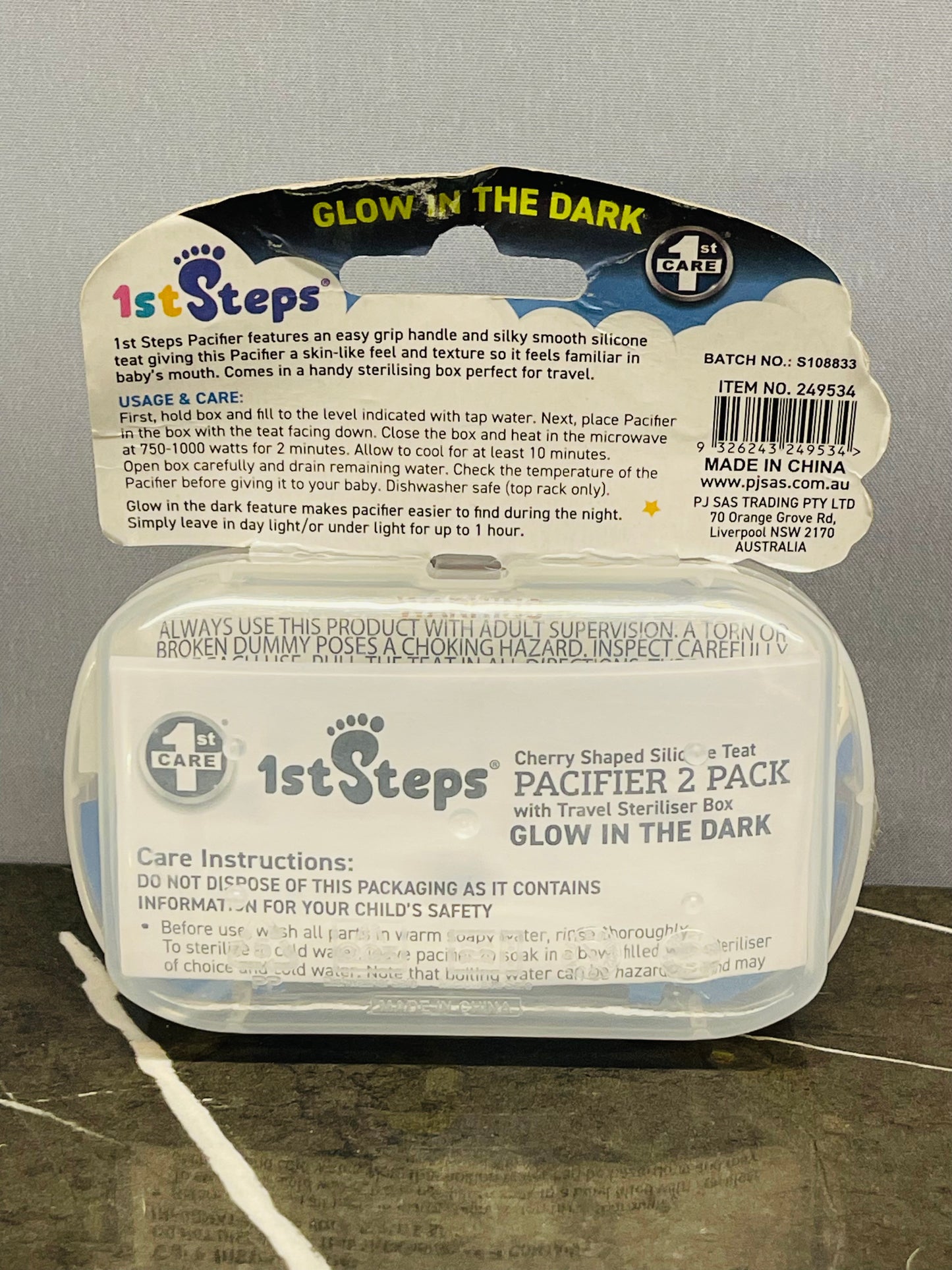 1st step Glow In The Dark 2 PCE Pacifier