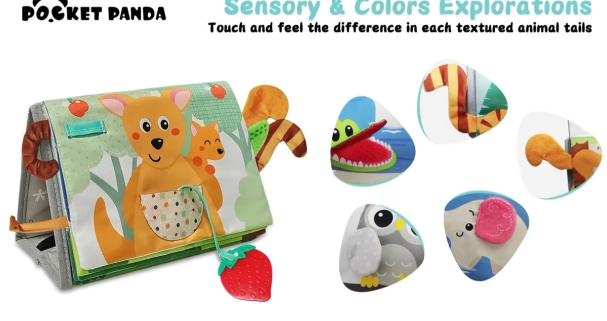 Pocket Panda baby mirror tummy time toy With Cloth Book (Rs 150 advance)