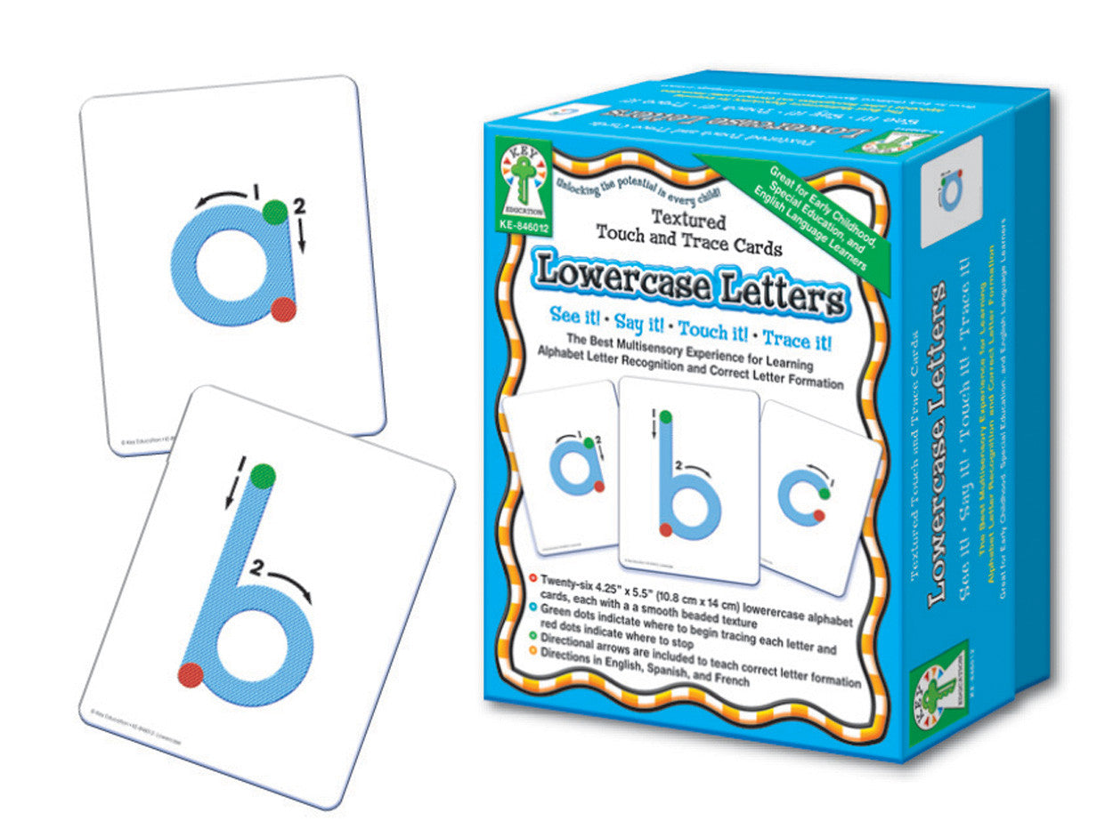Key Education Textured Touch and Trace Lowercase Cards.(52 cards)  SKU:BXL-085