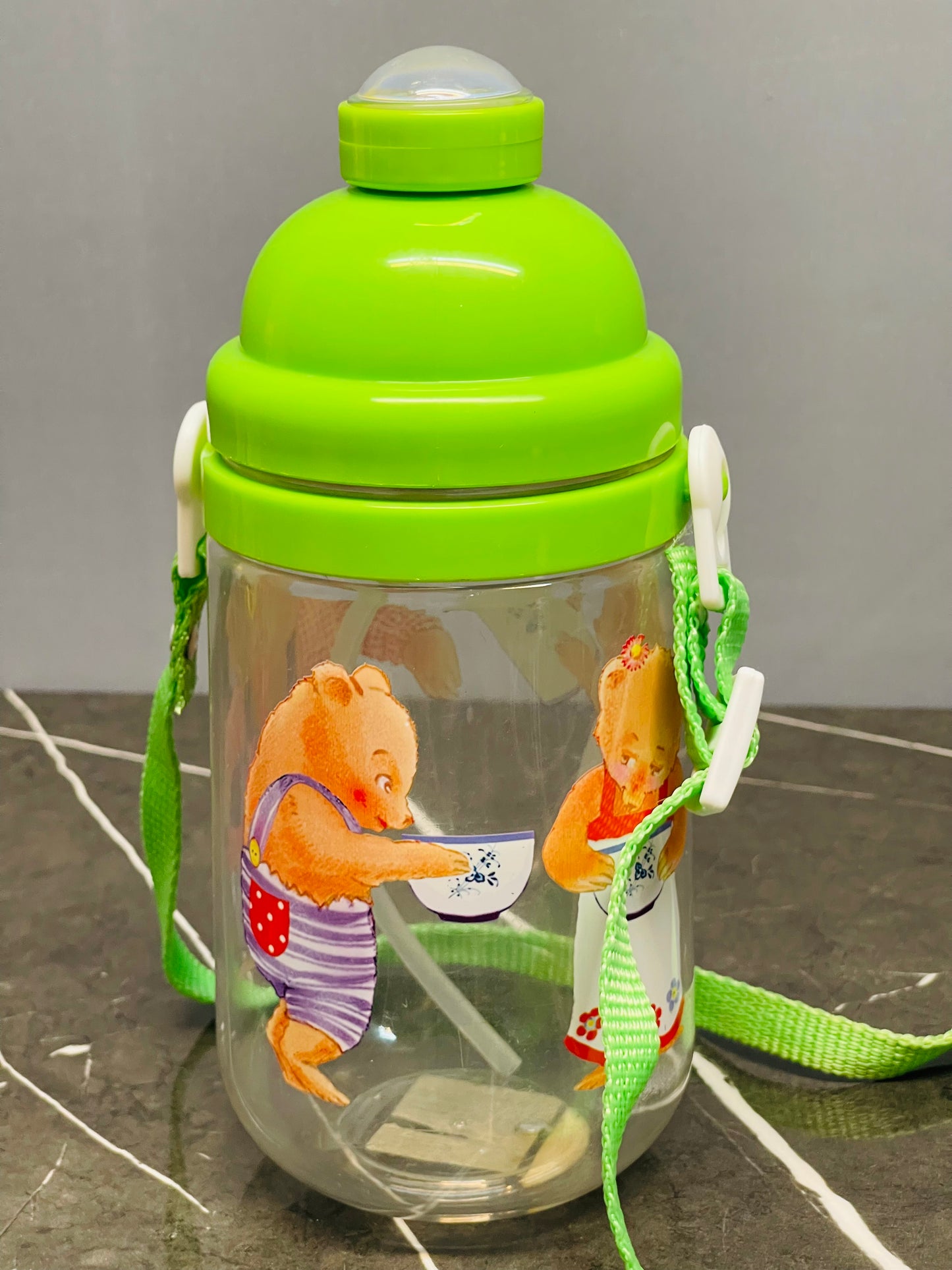 Kids' Character Water Bottle with Pop-Up Straw(NEW)