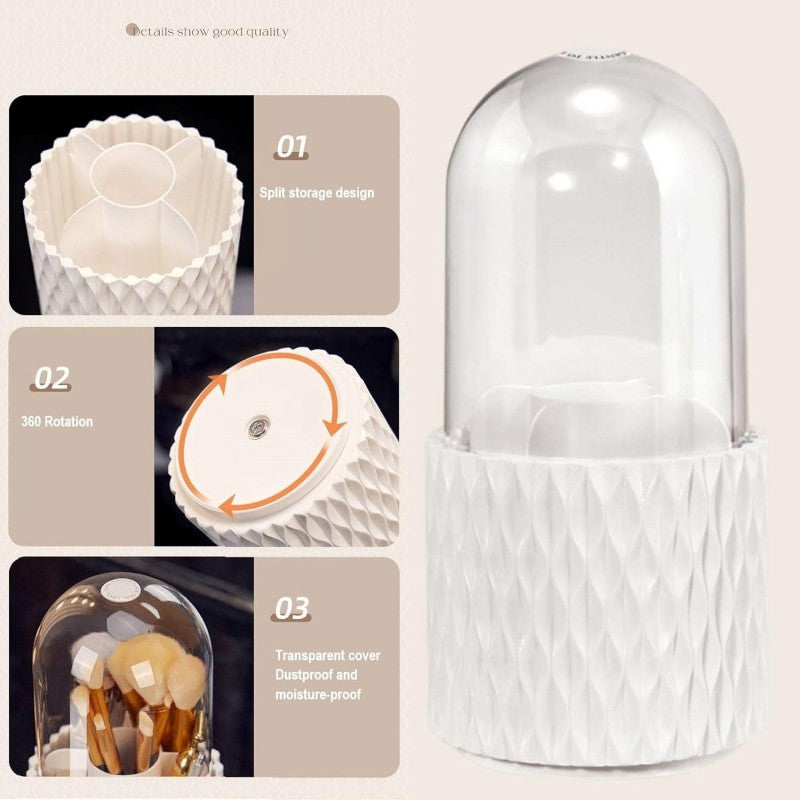 Makeup Brush Holder, Rotating Waterproof Brush Holder Cosmetic Storage Box. SKU:BXL-076