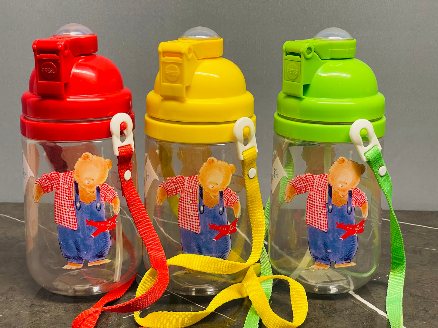 Kids' Character Water Bottle with Pop-Up Straw(NEW)