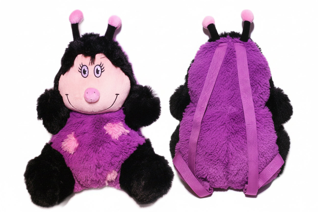 Pillow Pets Purple Ladybug Backpack.