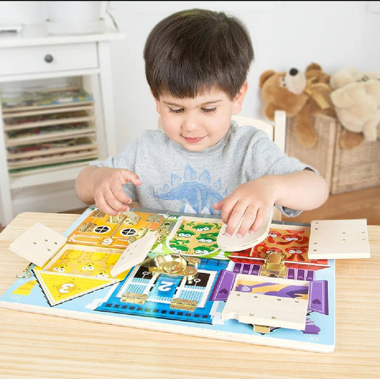 Melissa & Doug Latches Wooden Activity Board. (Rs 300 advance) SKU:BXL-007