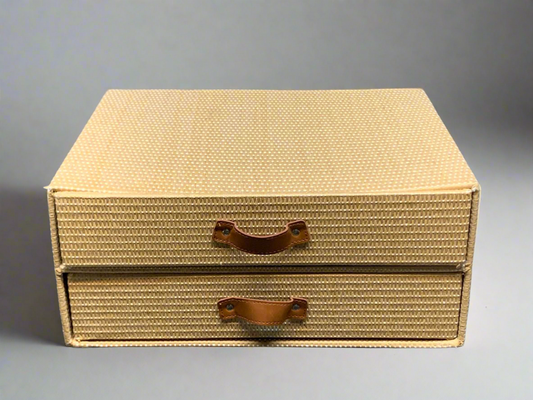 Decorative Two-Drawer Storage Box.
