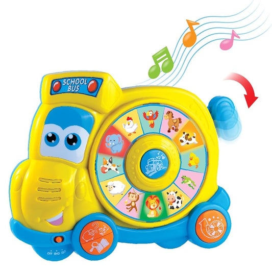 Happkid Preschool Spinning Learning School Bus