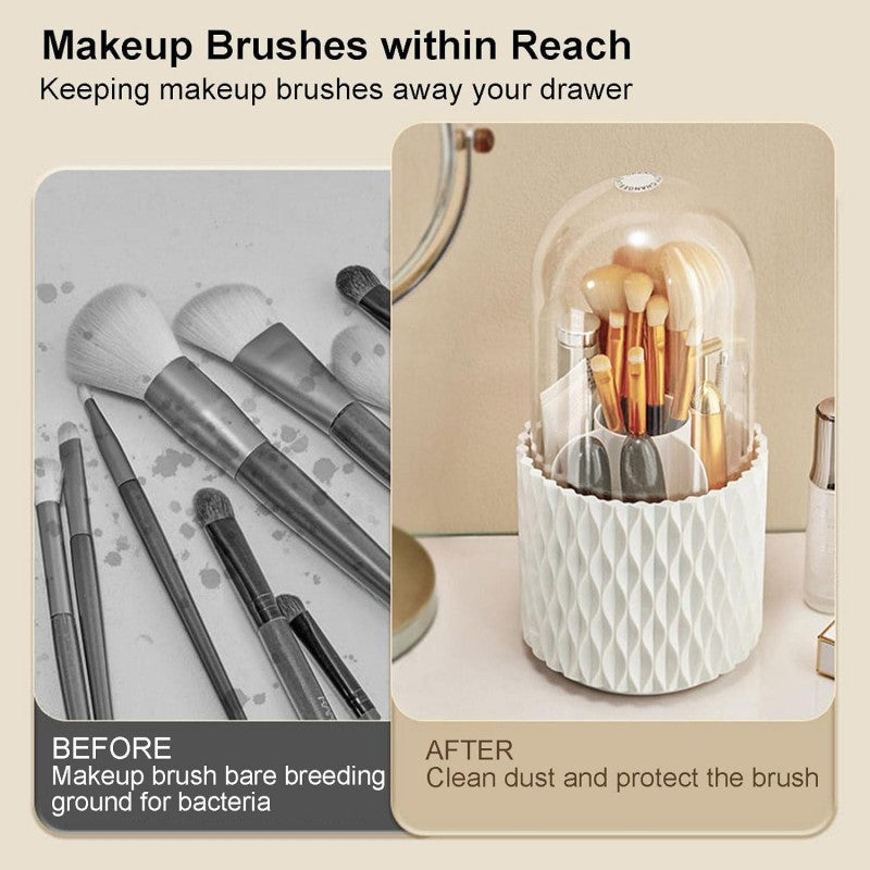 Makeup Brush Holder, Rotating Waterproof Brush Holder Cosmetic Storage Box. SKU:BXL-076