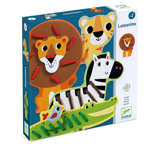 Djeco Zoo Animals Lassanimo Lacing Toy