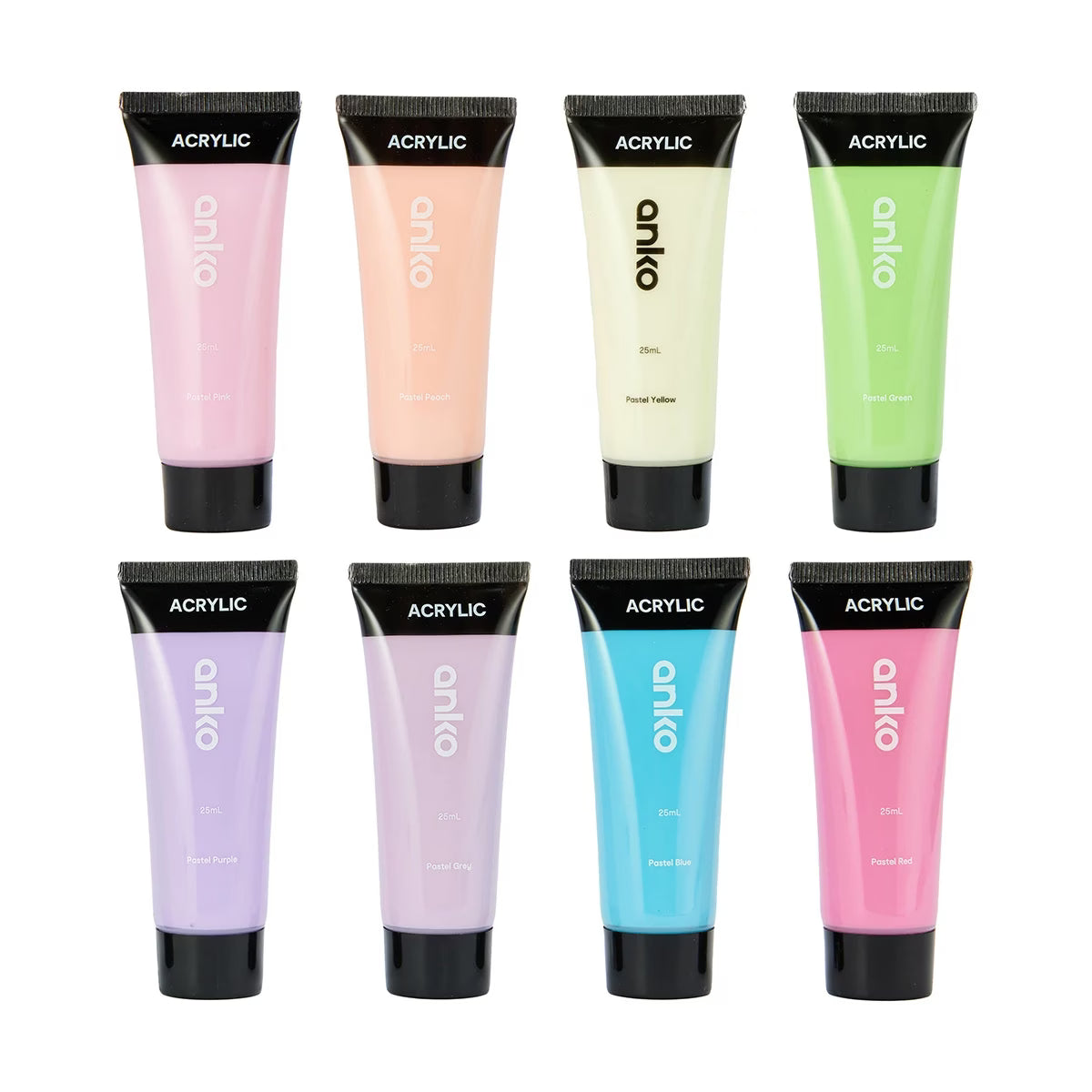 Acrylic Paint 8 Pack, Pastel - Anko. SKU:BXL-045