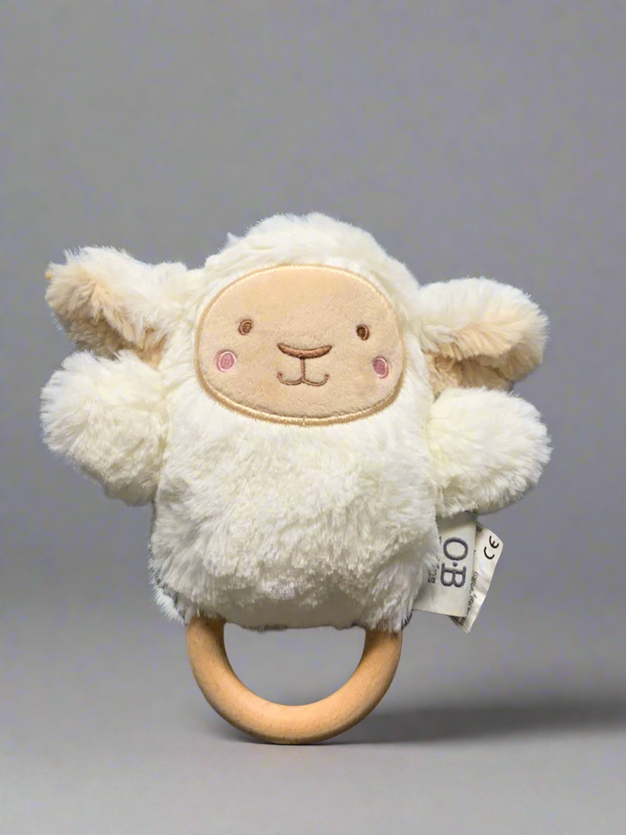 O.B Designs Lee Lamb Soft Rattle Toy.