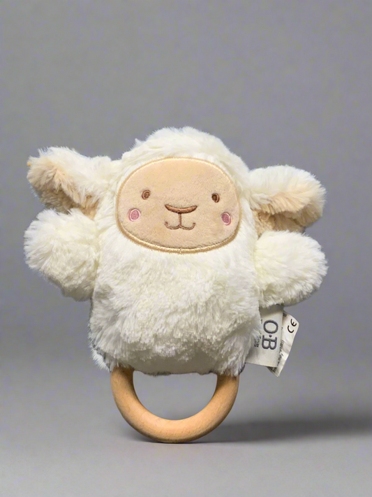 O.B Designs Lee Lamb Soft Rattle Toy.