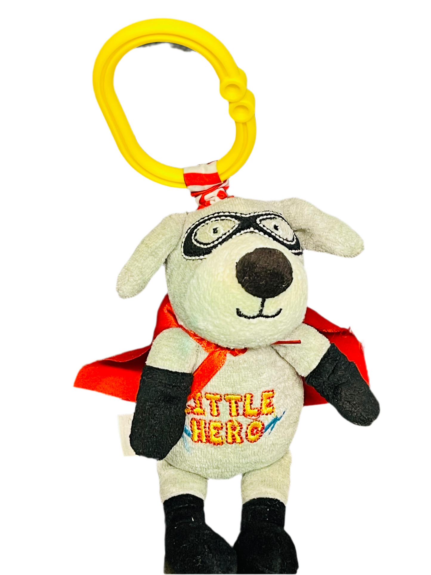 "Little Hero" Jittery Plush Dog Clip Toy