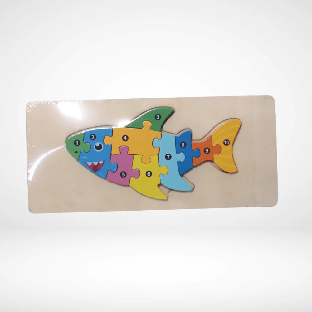 WOODEN PEG SHARK PUZZLE.