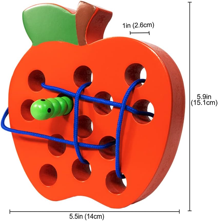 JCREN Wooden Lacing Apple.