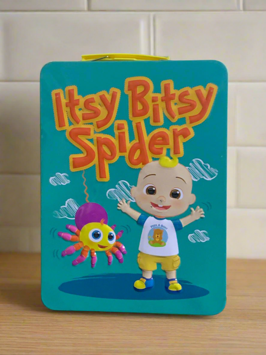 CoComelon "Itsy Bitsy Spider" Activity & Story Tin. SKU:BXL-110