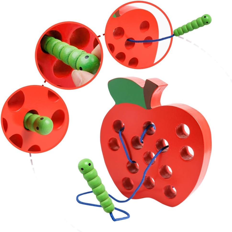 JCREN Wooden Lacing Apple.