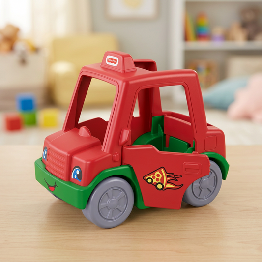 Fisher-Price Little People Have a Slice Pizza Delivery Car.