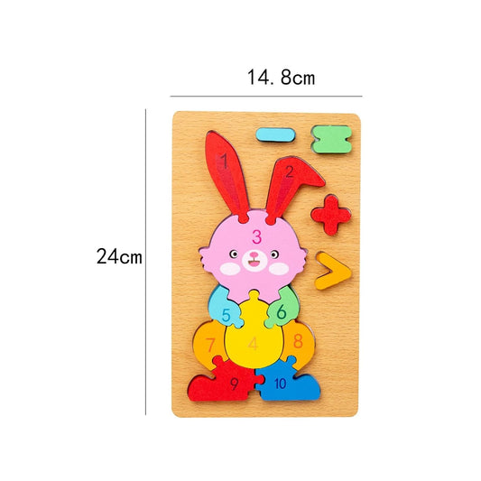 Wooden Rabbit-Shaped Puzzle.