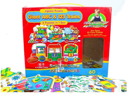 Puzzle Doubles! Giant ABC & 123 Trains.