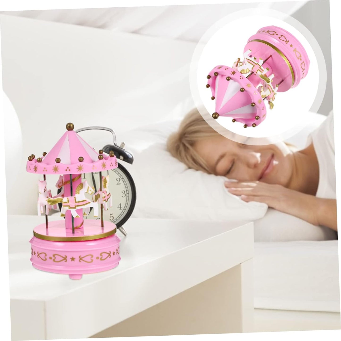 Hand-cranked Carousel Music Box. SKU:BXL-066
