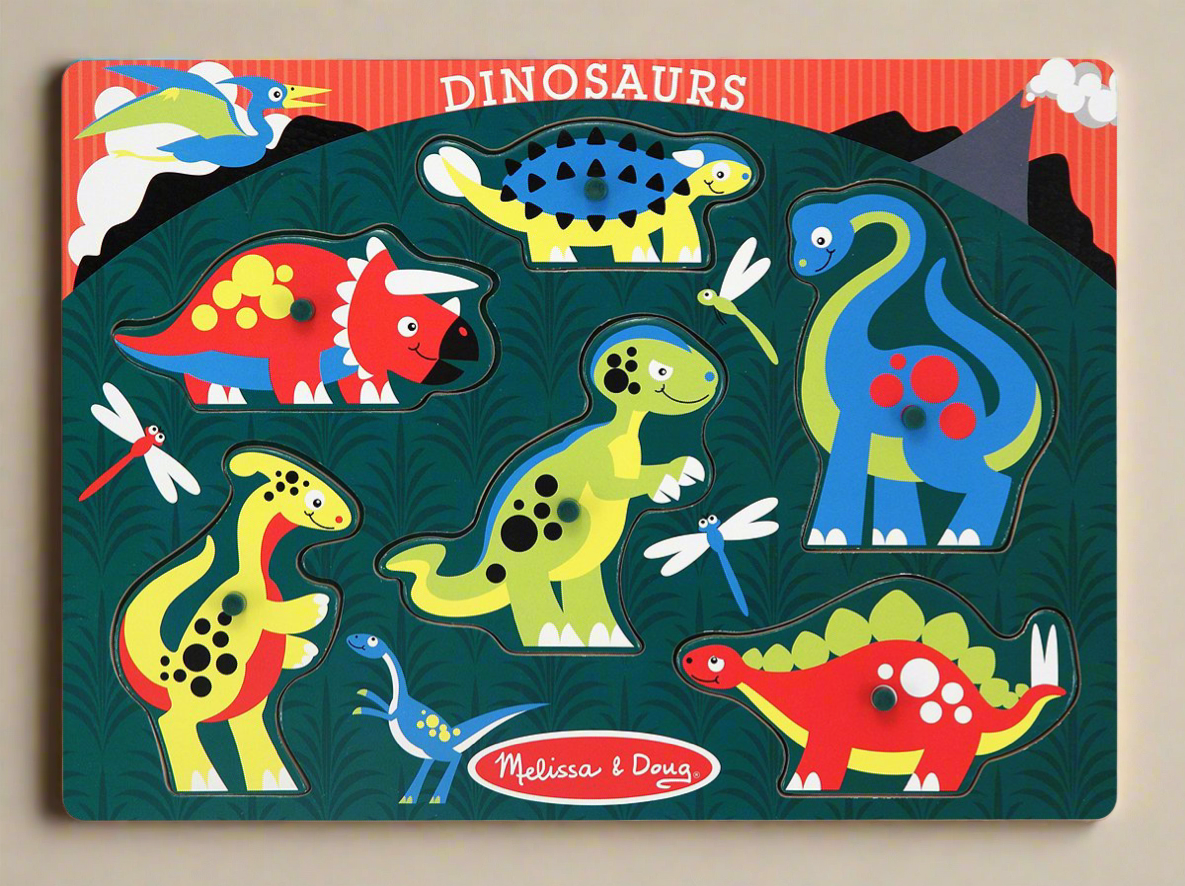 Melissa & Doug Dinosaurs Wooden Peg Puzzle.
