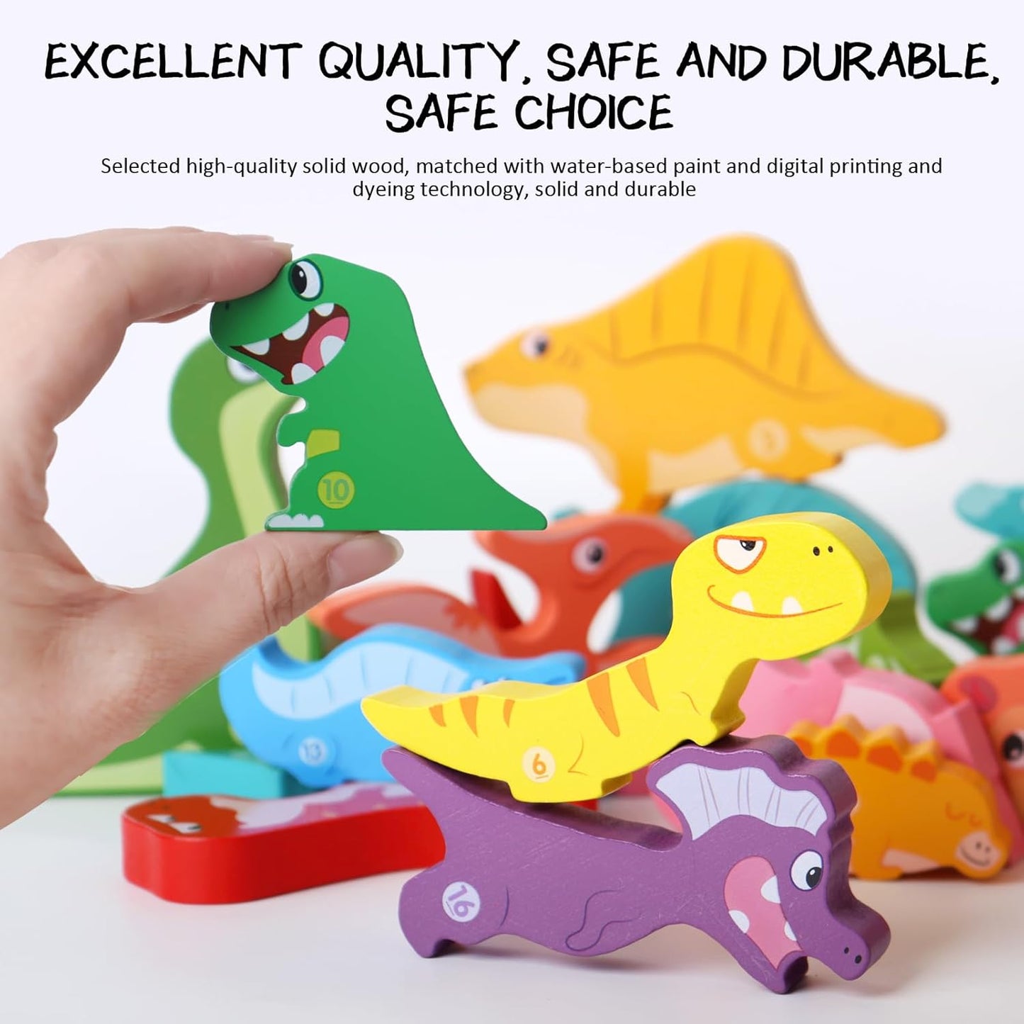 Dinosaur Stacking Block wooden Puzzle (20 animals puzzle)