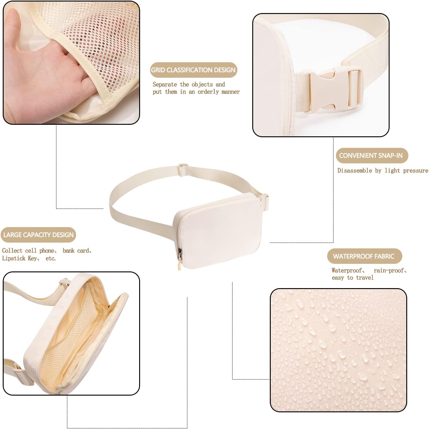 AslabCrew 2-Way Zipper Unisex Belt Bag.