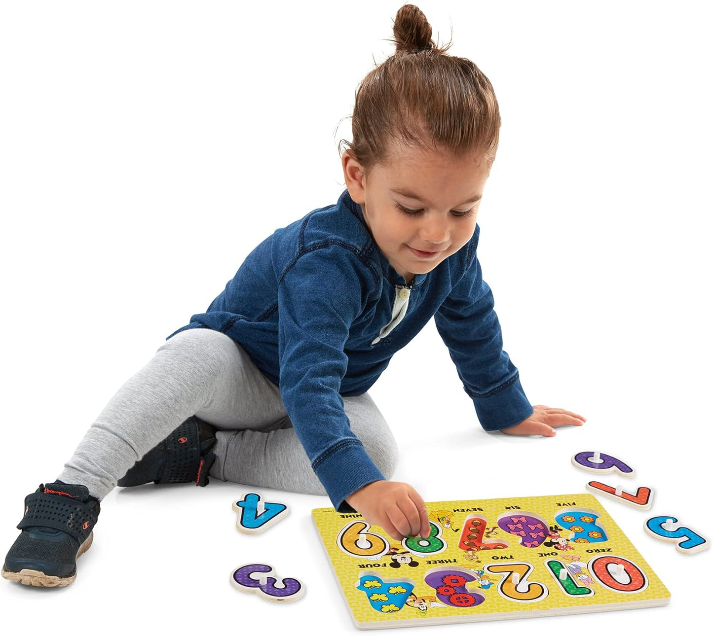 Melissa & Doug Disney Mickey Mouse Numbers Wooden Peg Puzzle.
