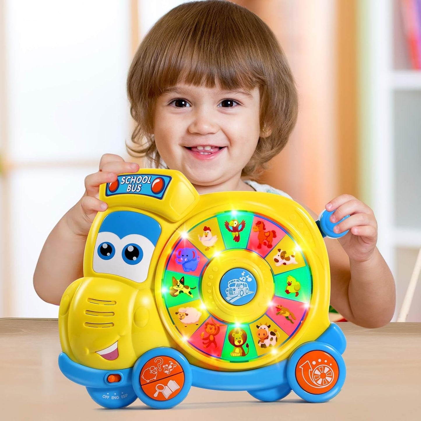 The Happy Kid Company Spin n Learn School Bus. SKU:BXL-049
