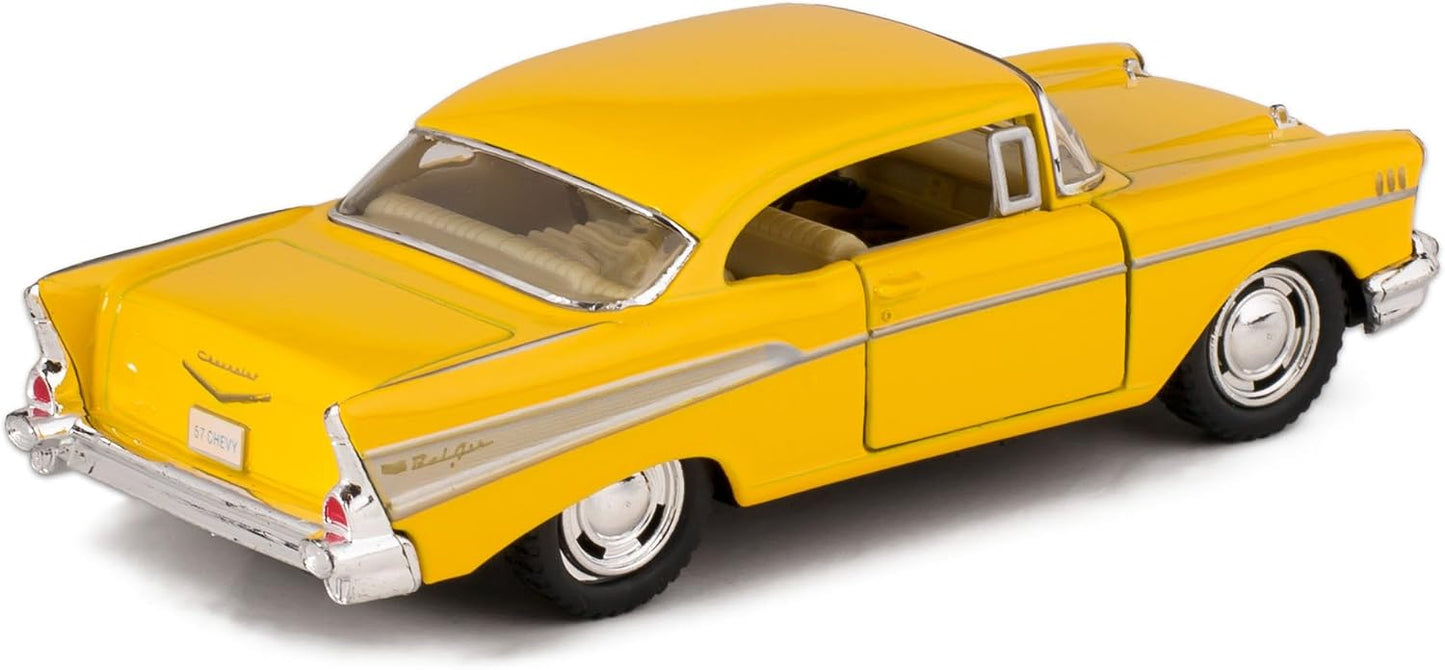 Kinsmart Canary Yellow 1957 Chevy Bel Air 2 Door Coupe.