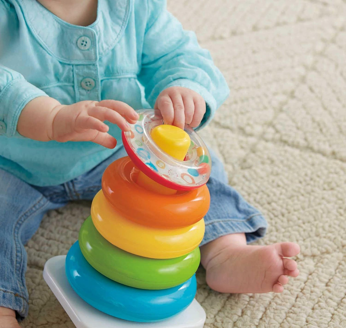 Fisher-Price Rock-a-Stack Stacking Toy. ( Rs 200 advance )