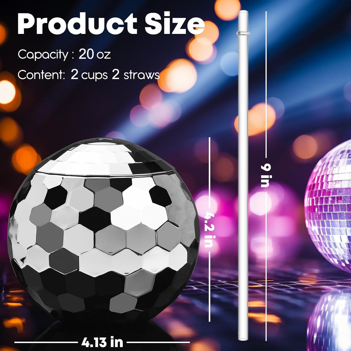 Anagram Disco Ball Tumbler With Straw.(Rs 250 advance)