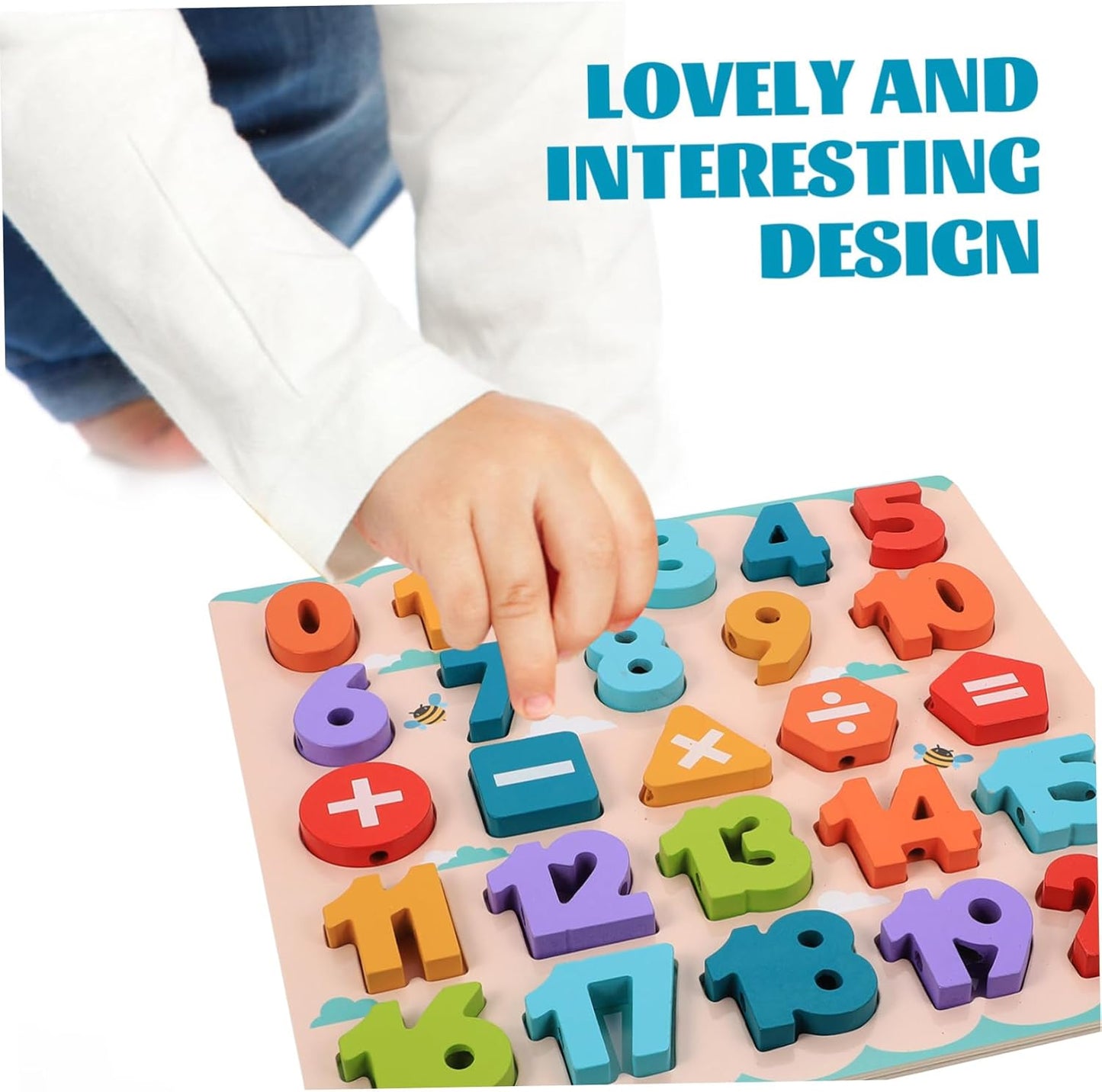 3-in-1 Wooden Numbers, Lacing activity and White board with marker(new)