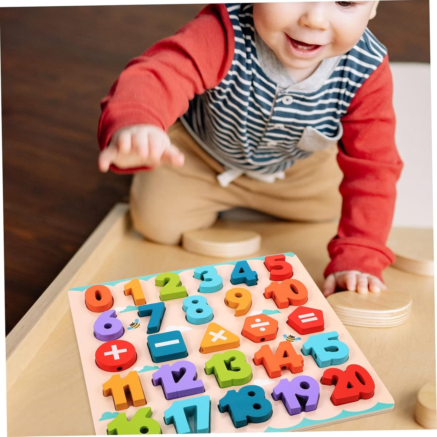 3-in-1 Wooden Numbers, Lacing activity and White board with marker(new)