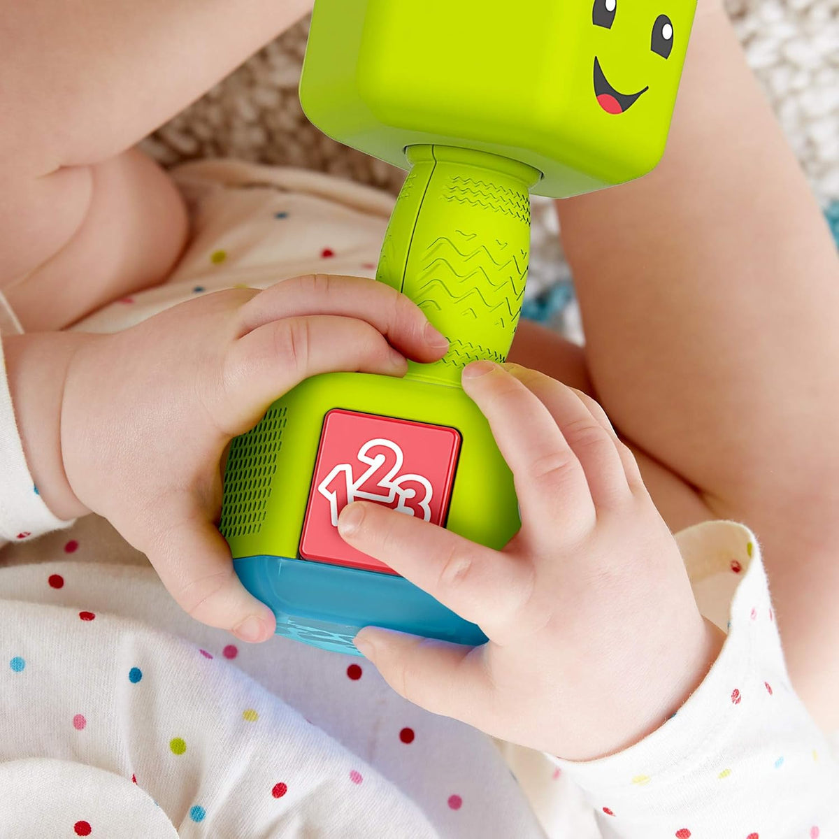 Fisher-Price Laugh & Learn Countin' Reps Dumbbell.(Batteries need replacement)(Rs 200 advance)