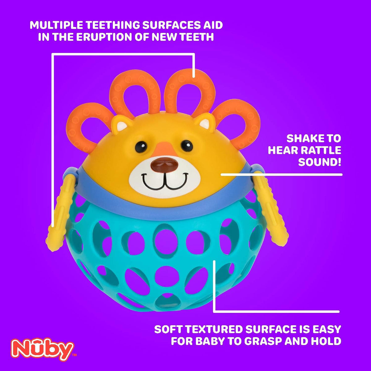 Nuby Silly Shaker Rattle Toy - Lion.