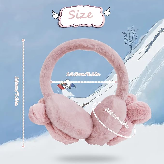 Adorable Pink Bunny Plush Earmuffs