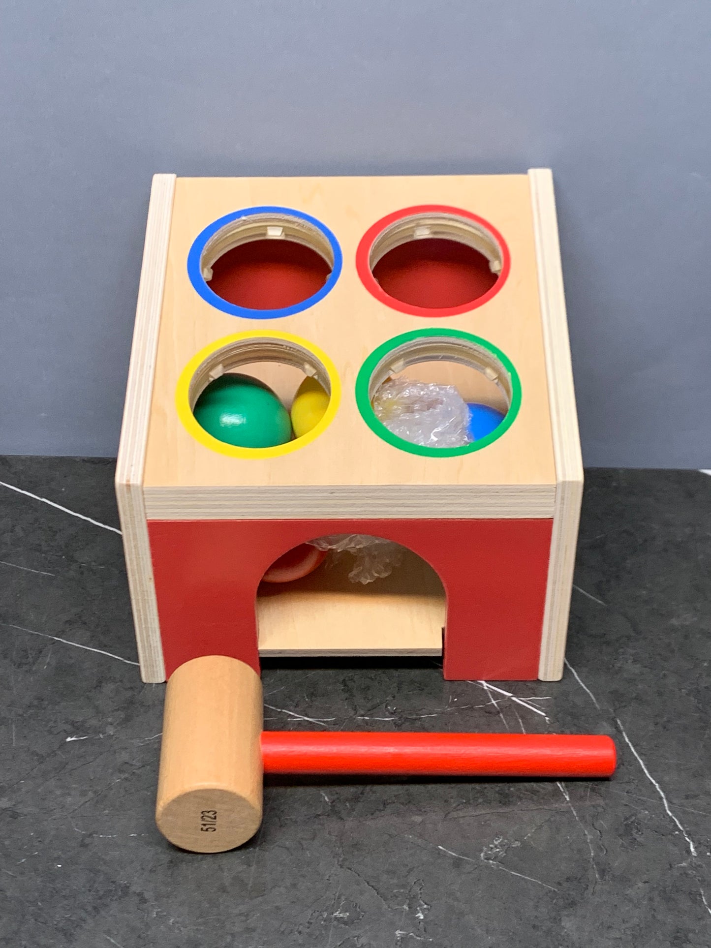 Wooden Hammer Pound Cube, 6 Pieces - Anko. SKU:BXL-007