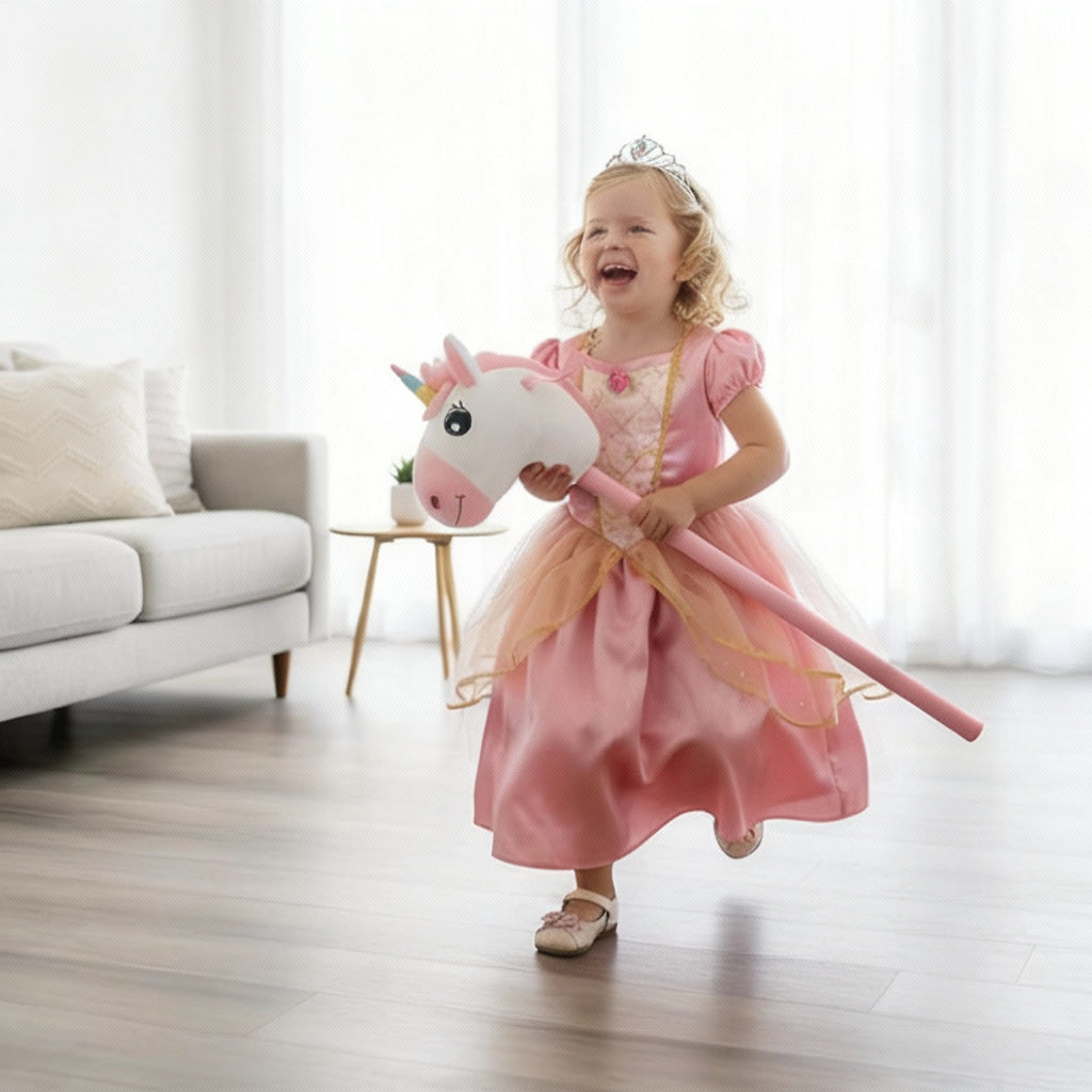 Plush Unicorn Hobby Horse. SKU:BXL-804 (Rs 350 advance)